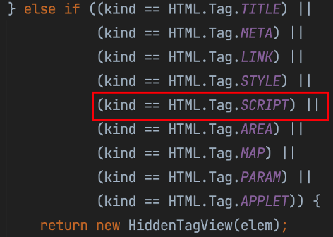 HTMLEditorKit类中对script标签的处理